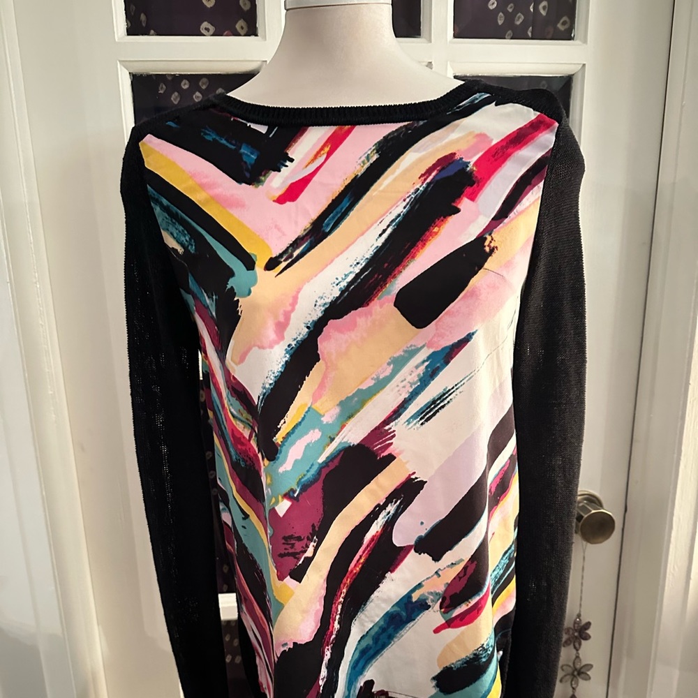 Artist brush stroke long sleeve top
